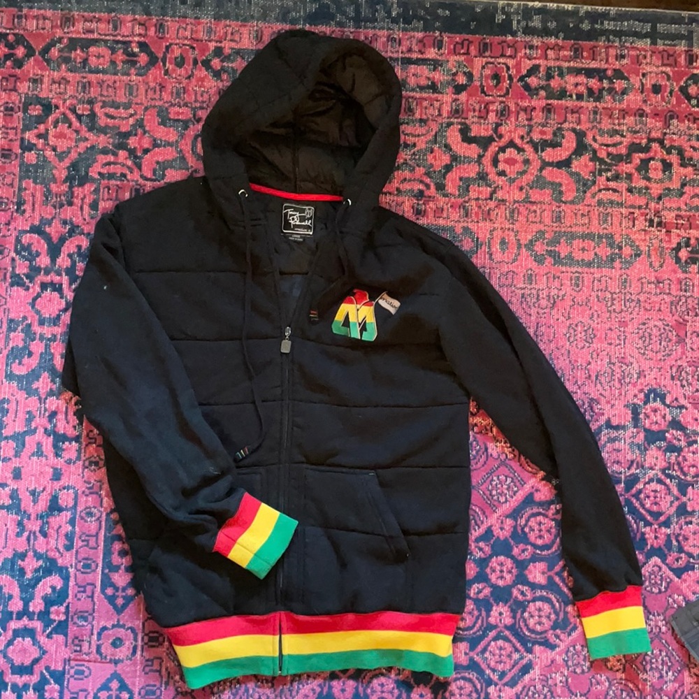 Matix quilted fleece Rasta zip hoodie